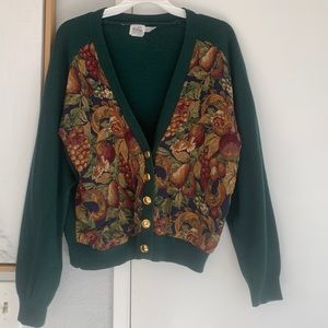 Vintage fruit cardigan